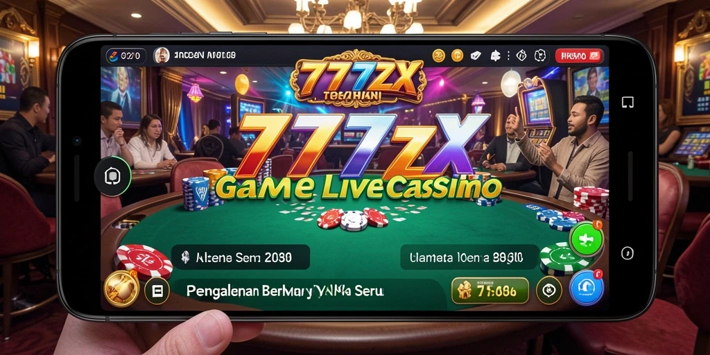 Screenshot gameplay Live Casino yang menampilkan dealer langsung dan pemain dari berbagai latar belakang.