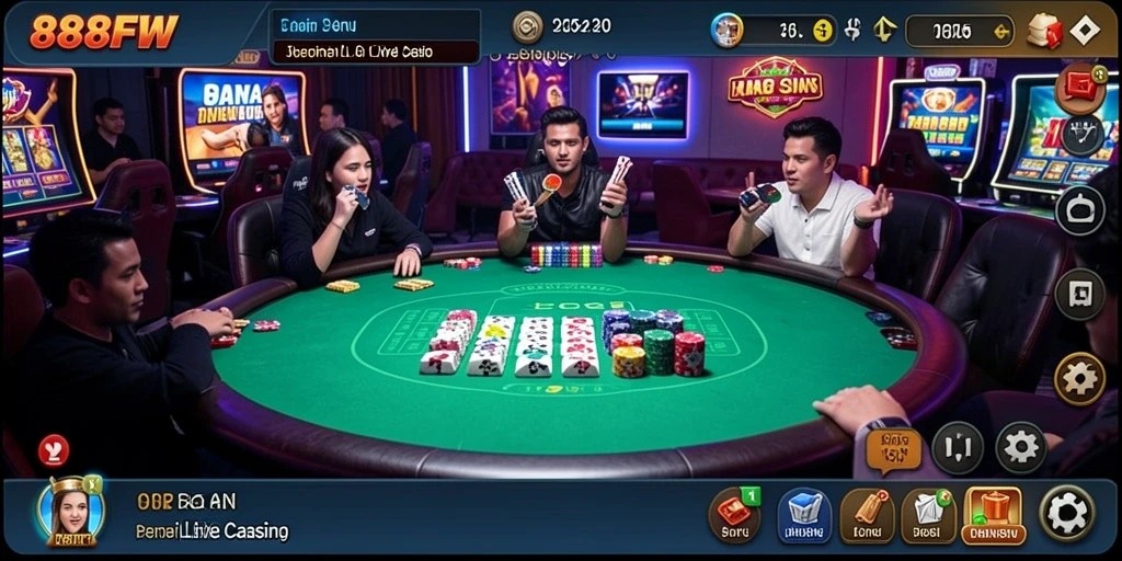 Tampilan gameplay Live Casino yang menarik di 888FW.