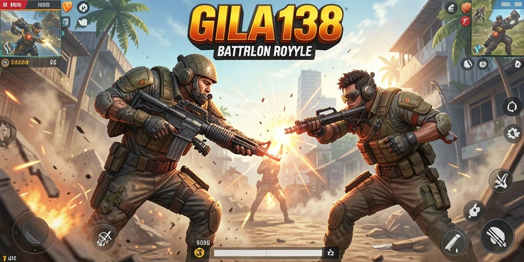 Tampilan gameplay menarik dan mendebarkan di GILA138 Battle Royale.