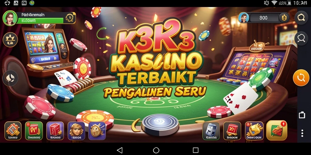 Tampilan gameplay K3K3 yang menakjubkan dengan suasana kasino.