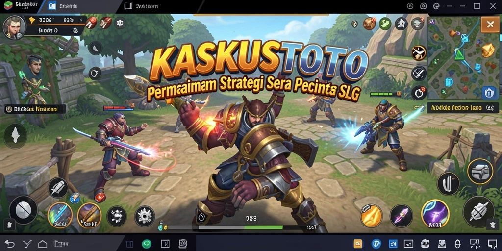 Screenshot KASKUSTOTO menampilkan aksi strategis dan pembangunan kerajaan.