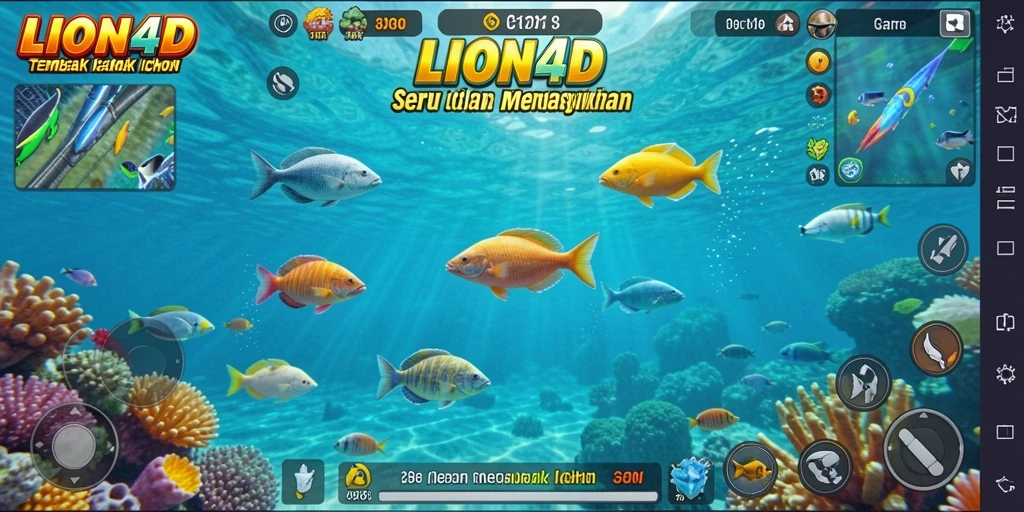 Screenshot LION4D menunjukkan pengalaman bermain Tembak Ikan yang seru.