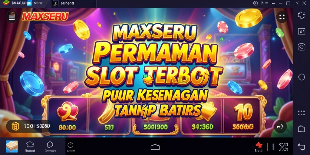 Tampilan utama gameplay MAXSERU yang menarik dan penuh warna.
