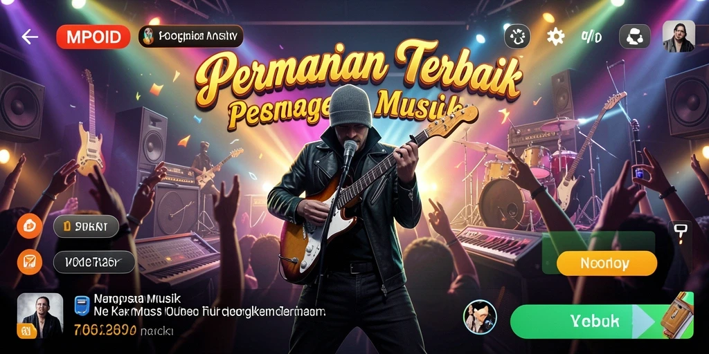 Tampilan gameplay MPOID dengan berbagai instrumen musik.