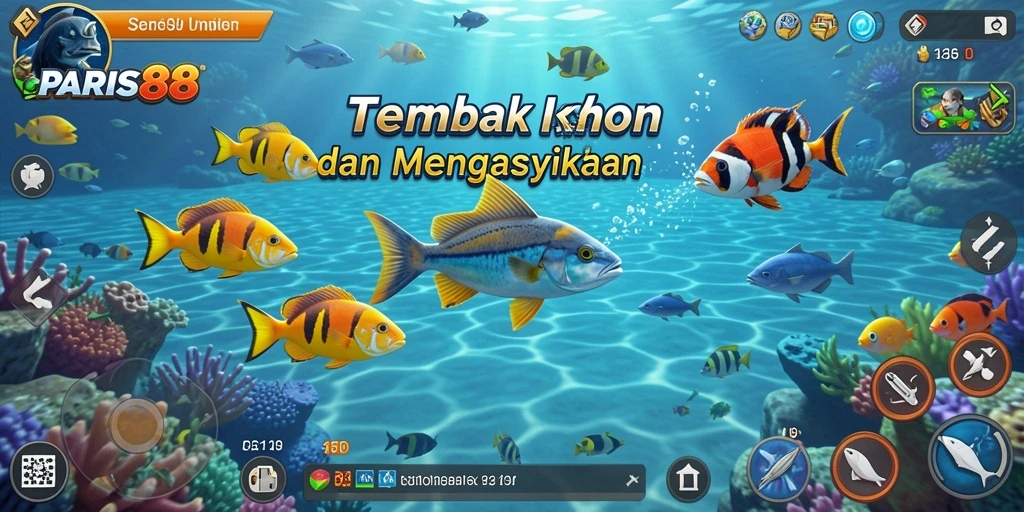 Screenshot menampilkan aksi seru Tembak Ikan di PARIS88.