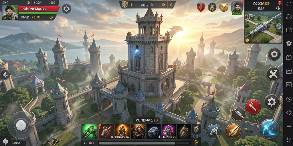 Screenshot utama POHONEMAS33 menampilkan strategi pertahanan yang intens dalam aksi gameplay.