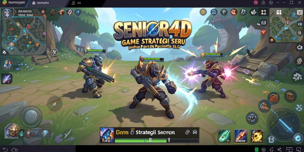 Tampilan gameplay menarik di SENIOR4D dengan strategi dan pertempuran seru.