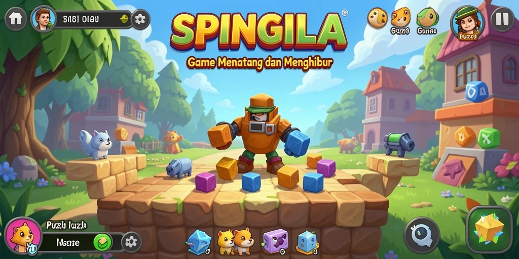Tampilan gameplay SPINGILA yang menarik dan menantang.